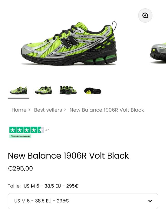New Balance 1906R Volt / Black - 38.5