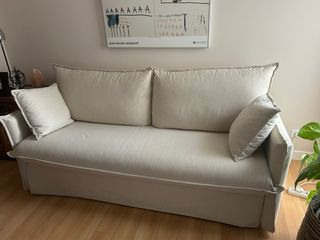 Sofá 3 plazas beige - Lino