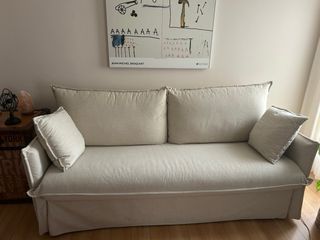 Sofá 3 plazas beige - Lino