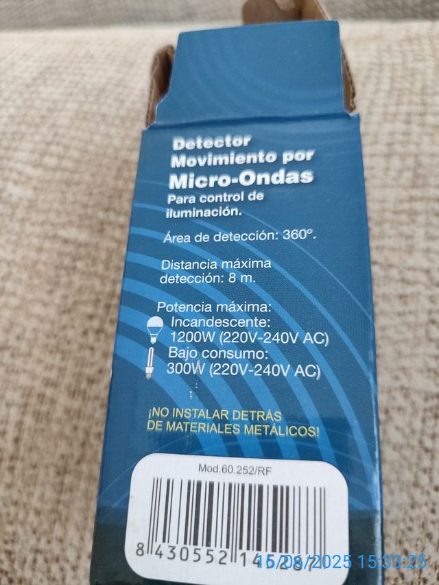 Detector Movimiento Microondas