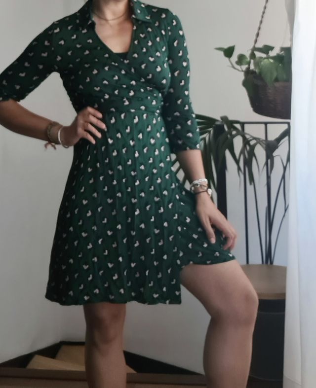 Vestido verde estampado
