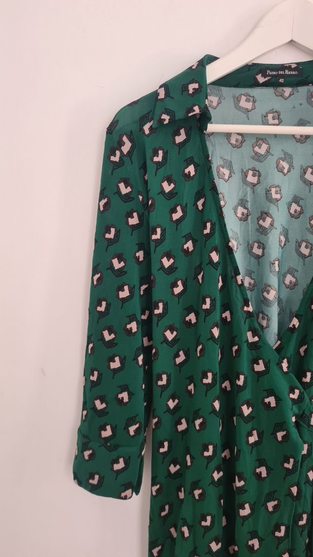 Vestido verde estampado