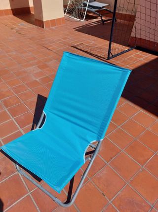 2 Sillas playa plegable azul