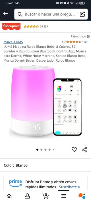 Luz noche bebé LUMS - 8 colores