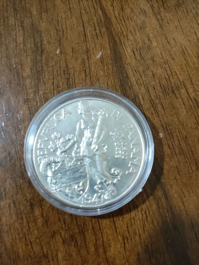 Moneda Panamá Balboa 1947 plata