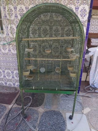 Jaula pajaros grande verde