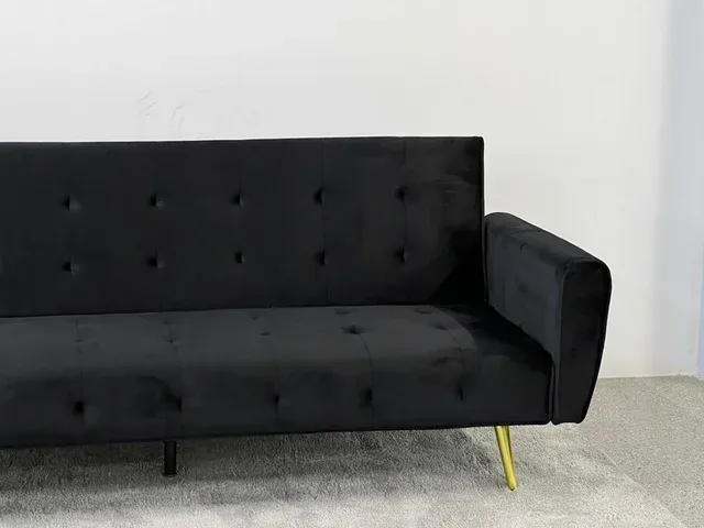 Sofá cama terciopelo negro - OFERTA