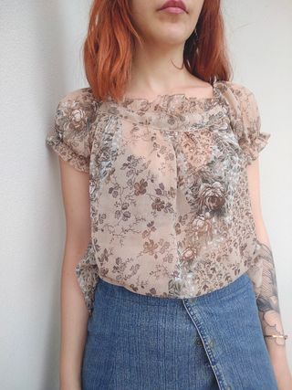 Blusa vintage anni '90 beige