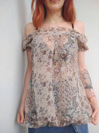 Blusa vintage anni '90 beige