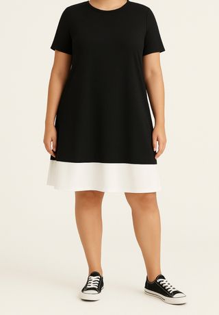 Vestido negro blanco - Talla grande