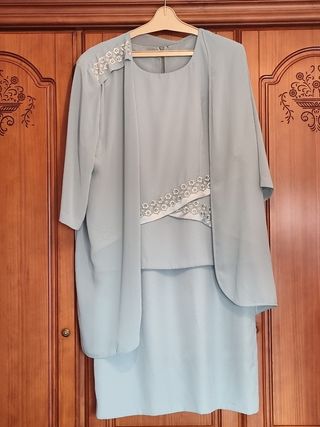 Vestido ceremonia azul mujer