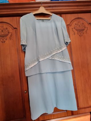 Vestido ceremonia azul mujer