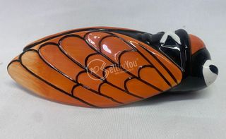 Cicala ceramica arancione-nera