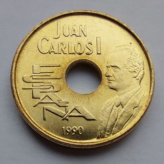 MONEDA 25 PESETAS 1990 REY / SALTADOR SC