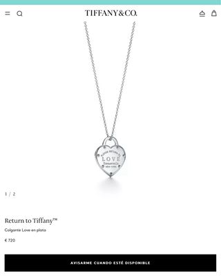 Collar Tiffany & Co. corazón plata/ HAGO ENVÍOS