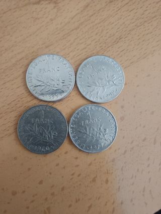 4 Monedas Francia 1 Franco