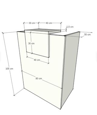 Mostrador recepción blanco - 75x75x50cm