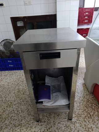 Mesa acero inoxidable c/ cajón