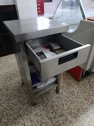 Mesa acero inoxidable c/ cajón