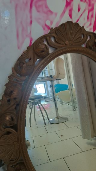 Specchio ovale legno antico