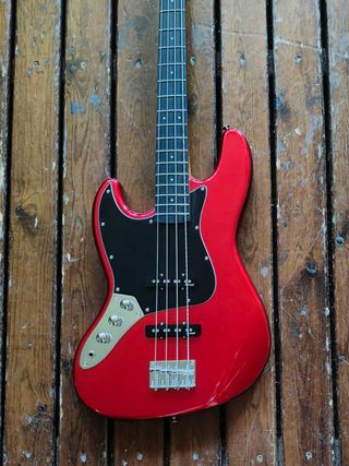Bajo zurdo jb80ra prodipe car jazzbass rojo bass 