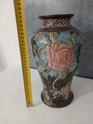 Vaso Cinese Orientale in Ceramica con Fiori Rose V
