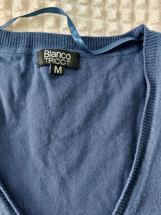 Chaqueta punto azul Blanco - Talla M