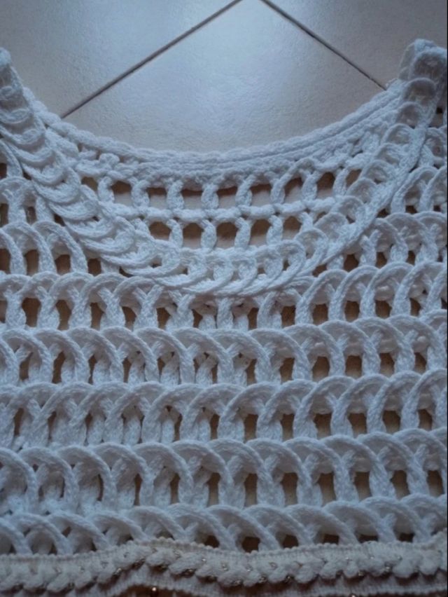 Top crochet blanco - Talla única