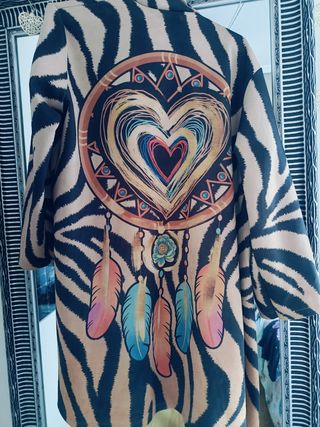 Chaqueta tipo kimono -  estampado cebra