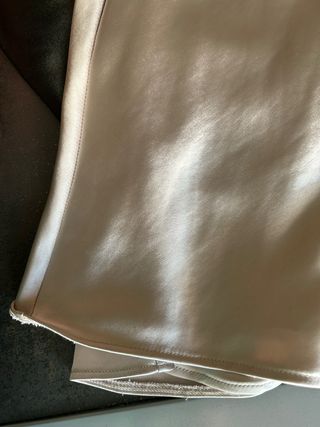 Falda Zara seda L - beige&verde