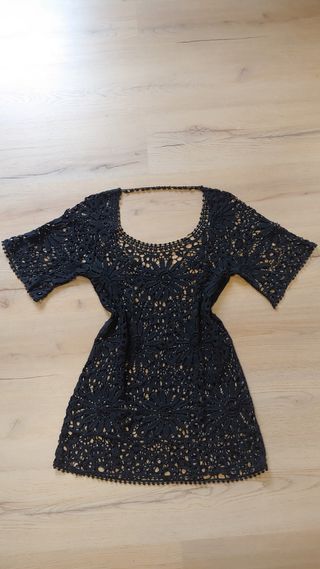 Mini abito nero boho chic