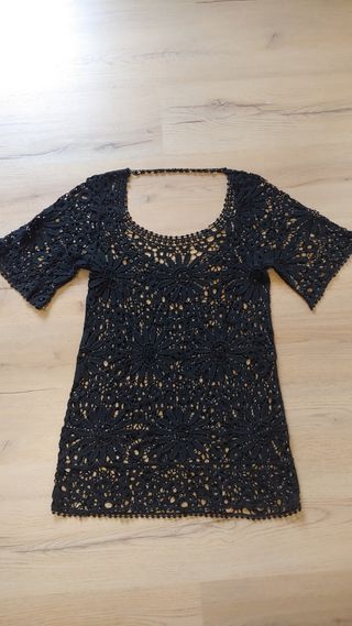 Mini abito nero boho chic