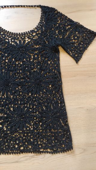 Mini abito nero boho chic