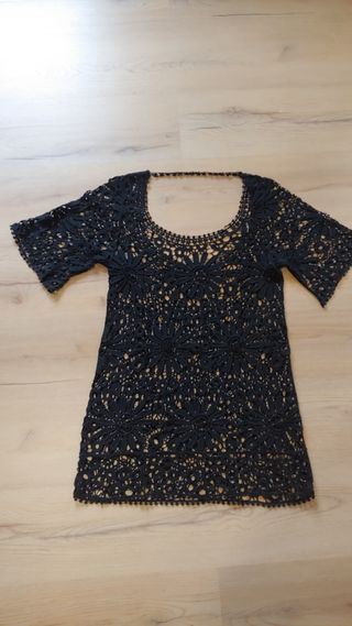 Mini abito nero boho chic