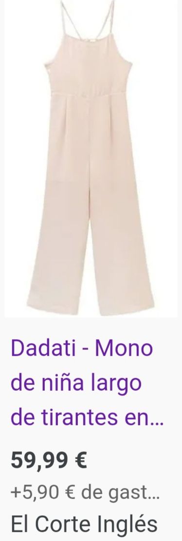 Mono beige niña - gasa - Dadati talla ocho años