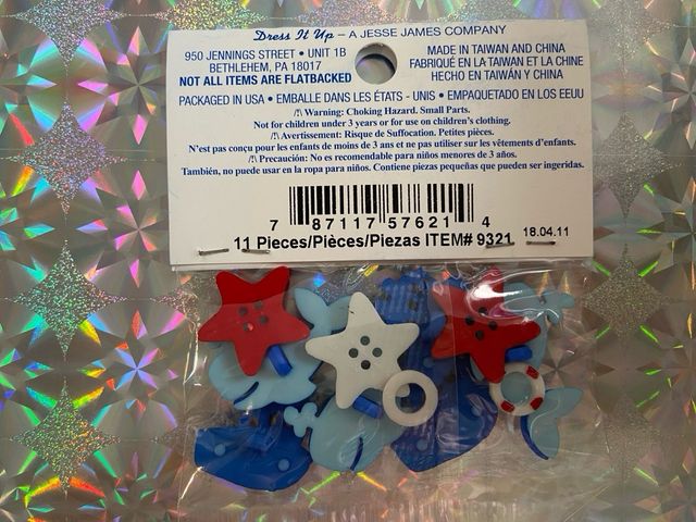 Botones Dress It Up Ahoy Baby - 11 piezas