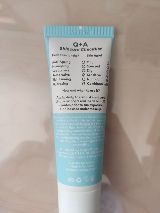 Q+A Squalane SPF50 - Crema solare idratante