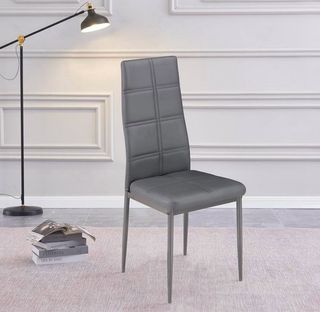 6 sillas comedor gris - piel sintética