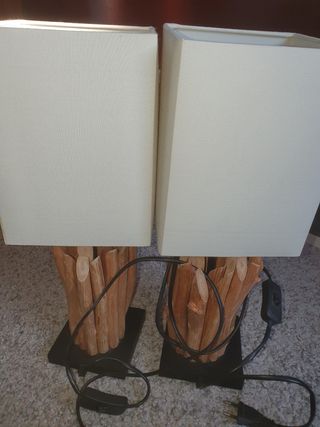 2 Lámparas Madera - Beige