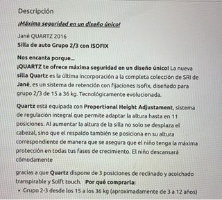Silla coche Jane Quartz 2/3 Isofix