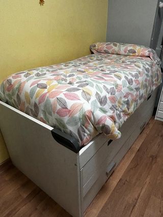 Cama nido blanca con cajones