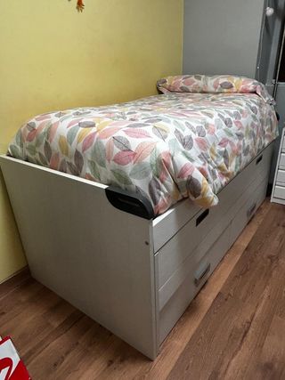 Cama nido blanca con cajones