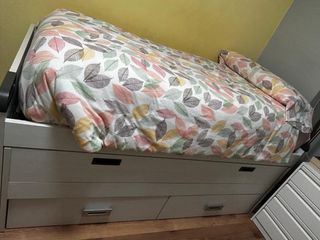 Cama nido blanca con cajones