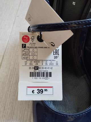 Zapatos tacón Zara azul 37