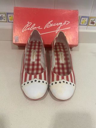 Zapatos Pilar Burgos - rojos y blancos
