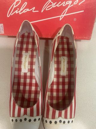 Zapatos Pilar Burgos - rojos y blancos