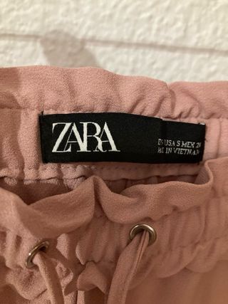 Pantalones anchos rosas Zara 
