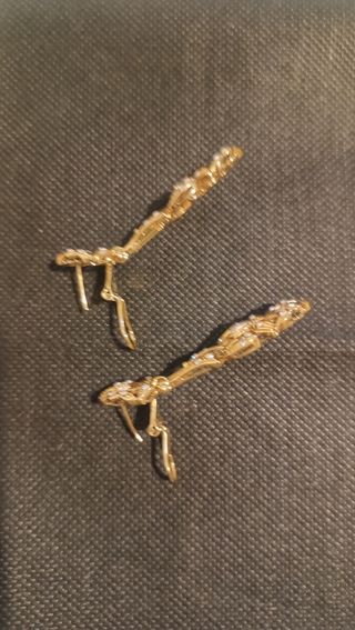 Pendientes dorados con cristales chapado en oro