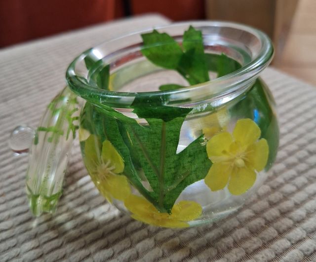 Barattolo resina fiori-handmade