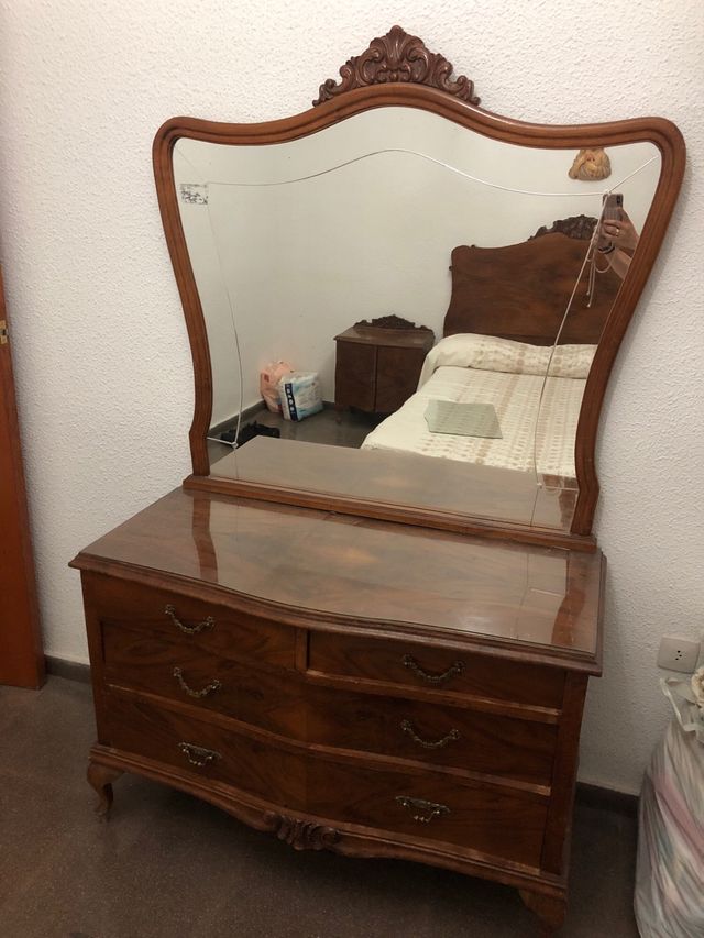 Cómoda antigua con espejo - Madera BAJADA DE PRECI